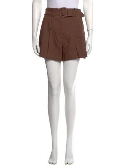 Pre-owned Veronica Beard Linen Mini Shorts In Brown