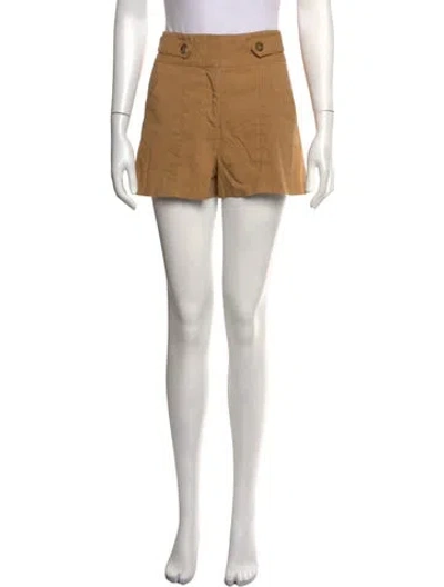 Pre-owned Veronica Beard Linen Mini Shorts In Brown