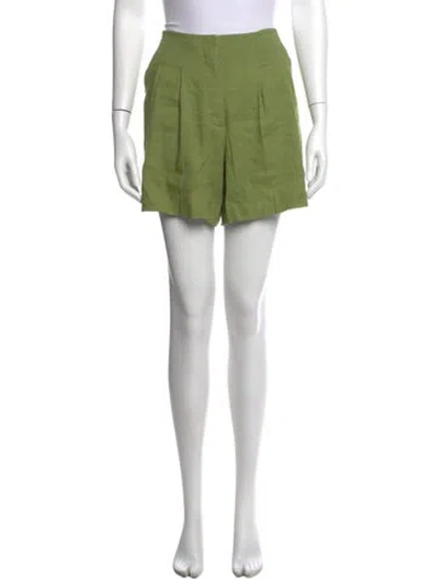Pre-owned Veronica Beard Linen Mini Shorts In Green