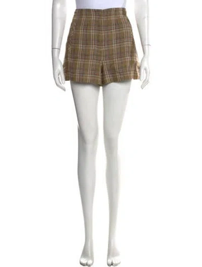 Pre-owned Veronica Beard Linen Mini Shorts In Neutral