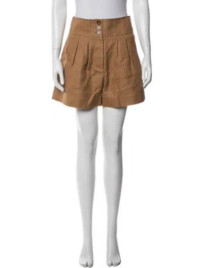 Pre-owned Veronica Beard Linen Mini Shorts In Neutrals