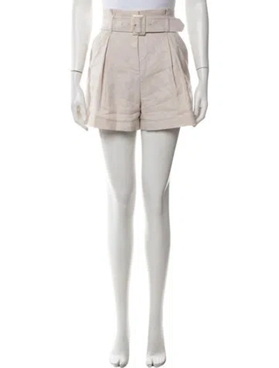 Pre-owned Veronica Beard Linen Mini Shorts In Neutrals