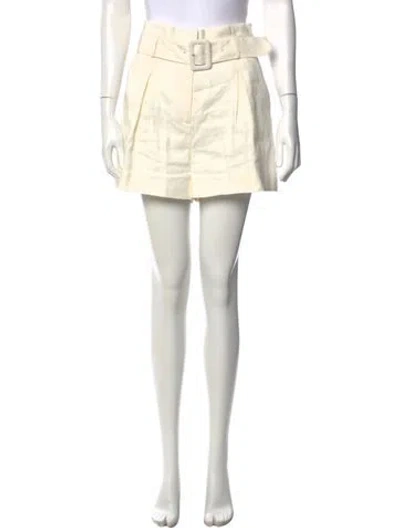 Pre-owned Veronica Beard Linen Mini Shorts In Neutrals