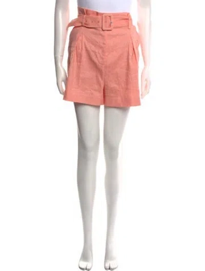 Pre-owned Veronica Beard Linen Mini Shorts In Orange
