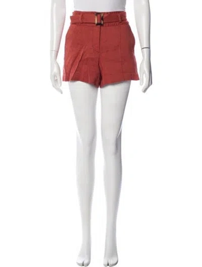 Pre-owned Veronica Beard Linen Mini Shorts In Orange