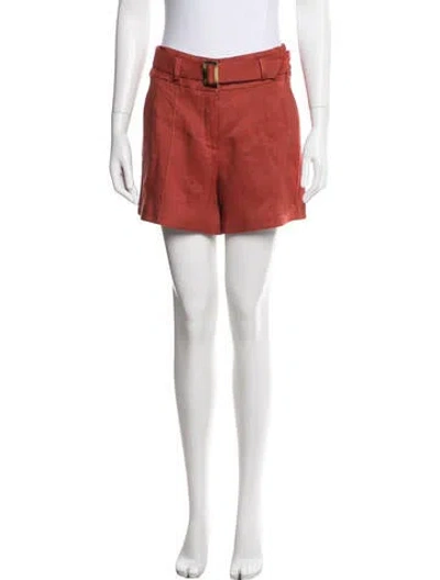 Pre-owned Veronica Beard Linen Mini Shorts In Orange