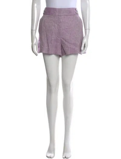 Pre-owned Veronica Beard Linen Mini Shorts In Purple