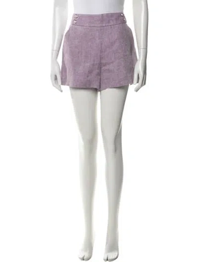 Pre-owned Veronica Beard Linen Mini Shorts In Purple