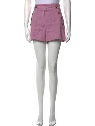 Pre-owned Veronica Beard Linen Mini Shorts In Purple