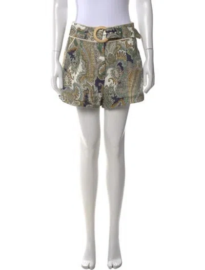 Pre-owned Veronica Beard Linen Mini Shorts In White