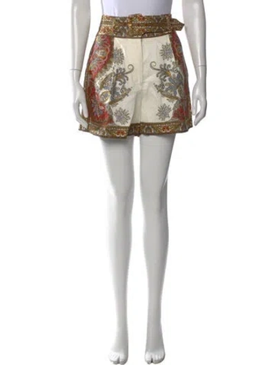 Pre-owned Veronica Beard Linen Mini Shorts In White