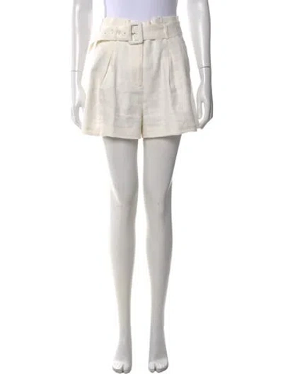 Pre-owned Veronica Beard Linen Mini Shorts In White