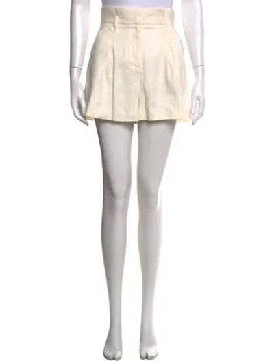 Pre-owned Veronica Beard Linen Mini Shorts In White