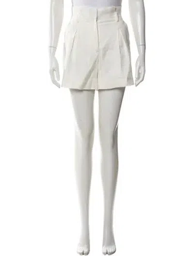 Pre-owned Veronica Beard Linen Mini Shorts In White