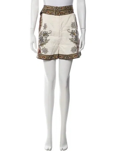 Pre-owned Veronica Beard Linen Mini Shorts In White