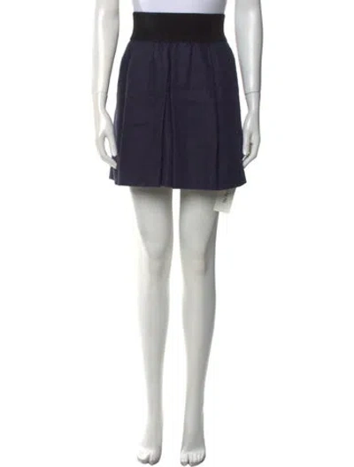 Pre-owned Veronica Beard Linen Mini Skirt In Blue
