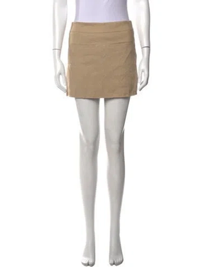 Pre-owned Veronica Beard Linen Mini Skirt In Neutrals