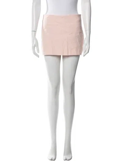 Pre-owned Veronica Beard Linen Mini Skirt In Pink