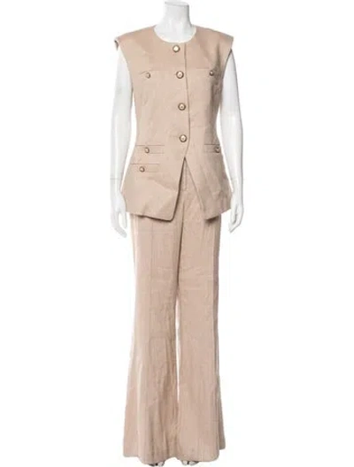 Pre-owned Veronica Beard Linen Pant Set In Neutral
