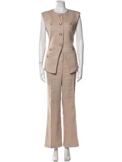 Pre-owned Veronica Beard Linen Pant Set In Neutral
