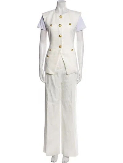 Pre-owned Veronica Beard Linen Pant Set In White