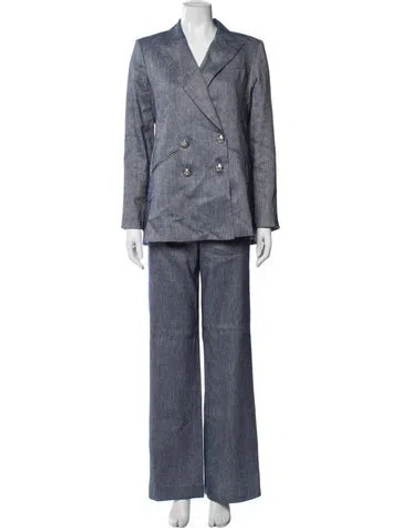 Pre-owned Veronica Beard Linen Pantsuit In Blue