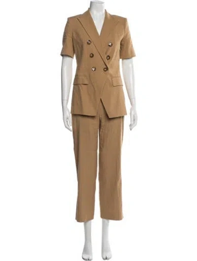 Pre-owned Veronica Beard Linen Pantsuit In Brown