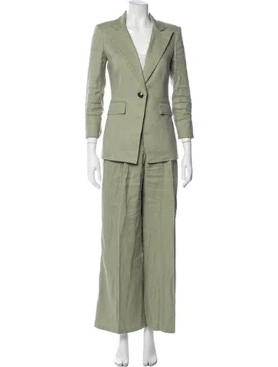 Pre-owned Veronica Beard Linen Pantsuit In Green