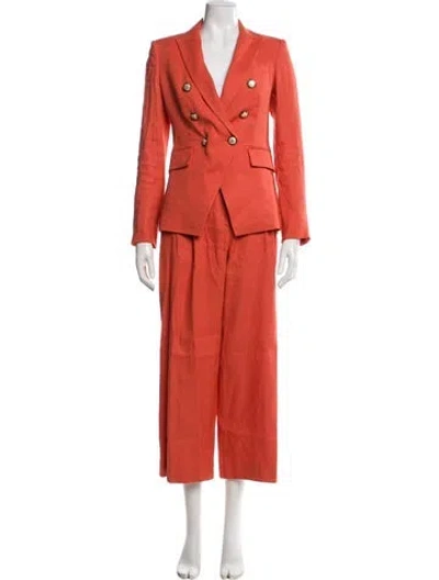 Pre-owned Veronica Beard Linen Pantsuit In Orange