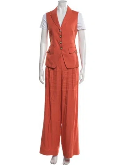 Pre-owned Veronica Beard Linen Pantsuit In Orange