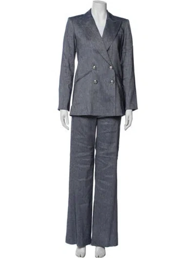 Pre-owned Veronica Beard Linen Pantsuit W/ Tags In Blue