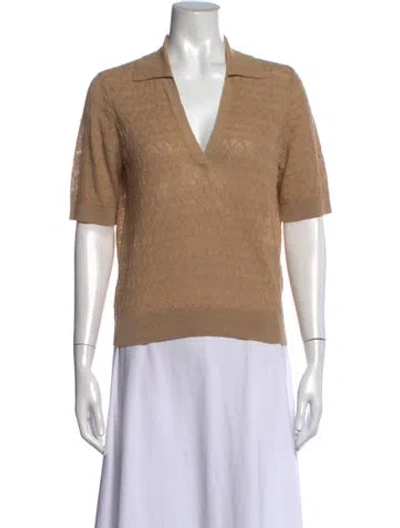 Pre-owned Veronica Beard Linen Patterned Sweater In Neutrals