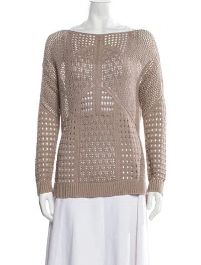 Pre-owned Veronica Beard Linen Patterned Sweater In Neutrals