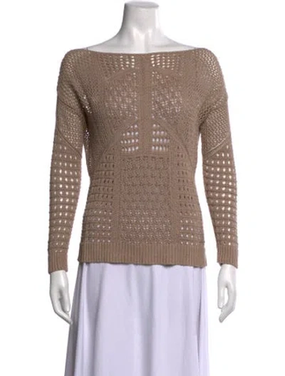 Pre-owned Veronica Beard Linen Patterned Sweater In Neutrals