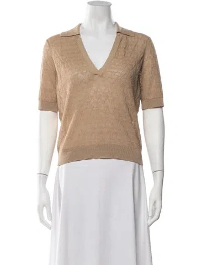 Pre-owned Veronica Beard Linen Patterned Sweater In Neutrals