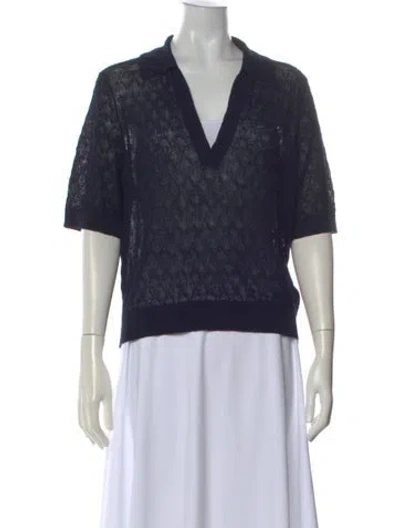 Pre-owned Veronica Beard Linen Patterned Sweater W/ Tags In Blue