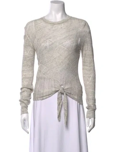 Pre-owned Veronica Beard Linen Patterned Top W/ Tags In Gray