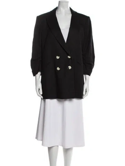 Pre-owned Veronica Beard Linen Peacoat In Black