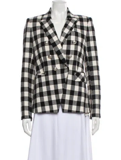 Pre-owned Veronica Beard Linen Plaid Print Blazer In Multi