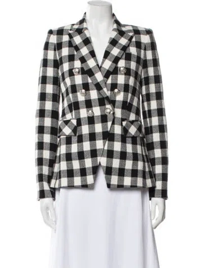 Pre-owned Veronica Beard Linen Plaid Print Blazer In Multi