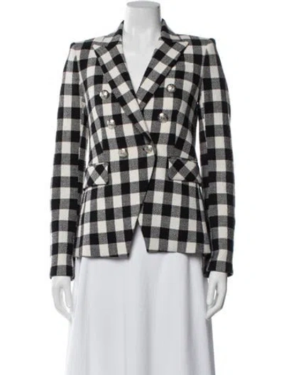 Pre-owned Veronica Beard Linen Plaid Print Blazer In Multi