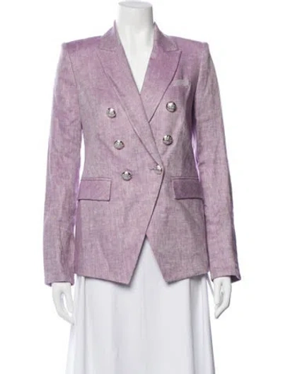Pre-owned Veronica Beard Linen Printed Blazer W/ Tags In Purple