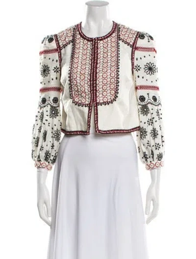 Pre-owned Veronica Beard Linen Printed Evening Jacket In Multi