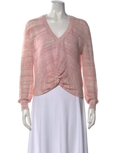 Pre-owned Veronica Beard Linen Printed Sweater In Pink