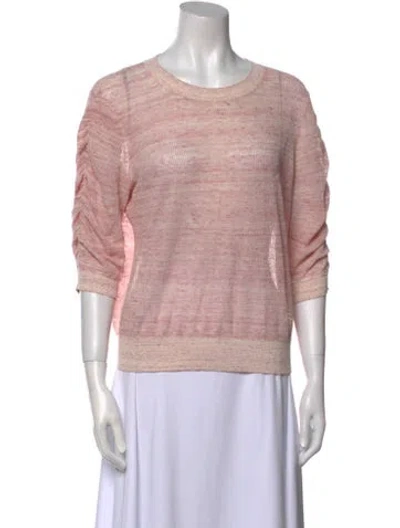 Pre-owned Veronica Beard Linen Scoop Neck Sweater In Pink