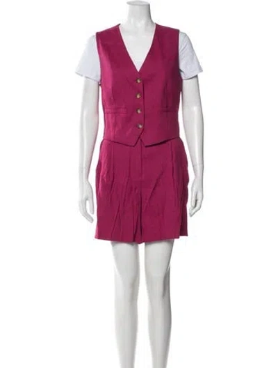 Pre-owned Veronica Beard Linen Short Set In Pink