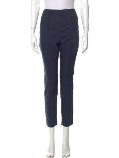 Pre-owned Veronica Beard Linen Skinny Leg Pants In Blue