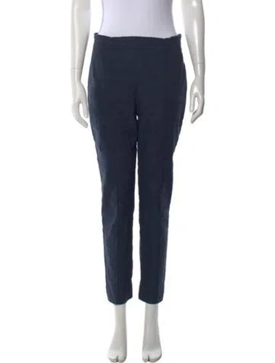 Pre-owned Veronica Beard Linen Skinny Leg Pants In Blue