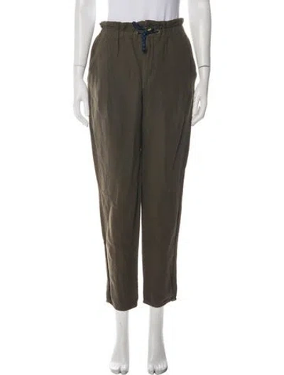 Pre-owned Veronica Beard Linen Skinny Leg Pants In Green