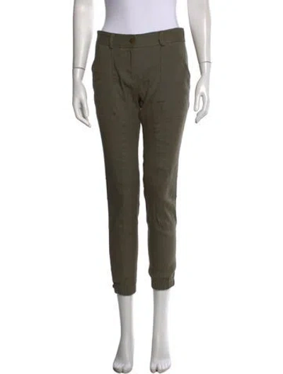 Pre-owned Veronica Beard Linen Skinny Leg Pants In Green